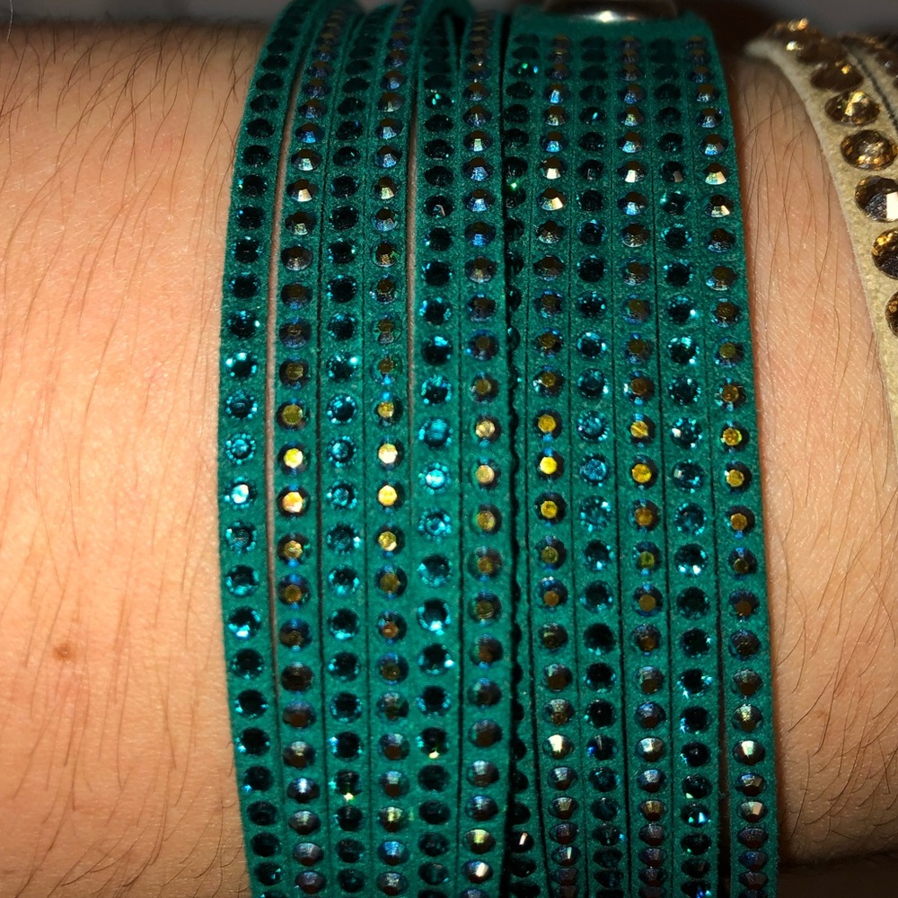 Green Swarovski Wrap Around Bracelet